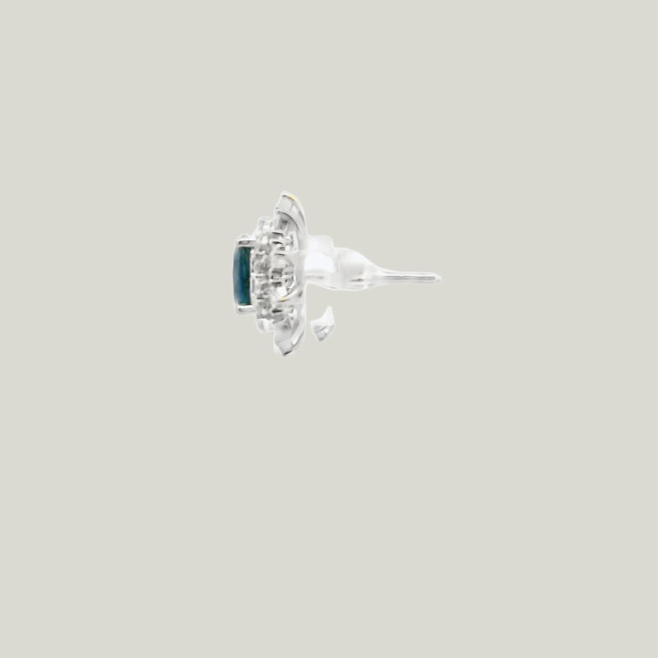 Platinum Sapphire Diamond Stud Earrings