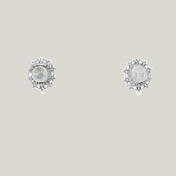 Platinum Sapphire Diamond Stud Earrings