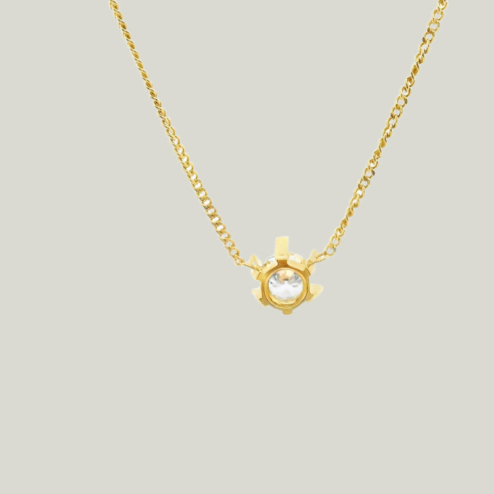 Gold & Diamond Solitaire Pendant Necklace