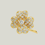 18K Diamond Flower Brooch