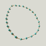Turquoise and 18K Gold Chain Necklace