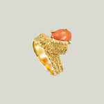 French 1970s Textured Coral Ring