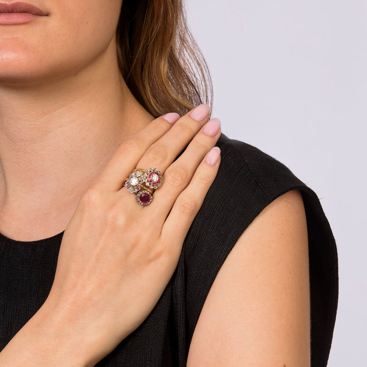 Belle Epoque 18KYG 0.9 ct. TW Diam and Ruby Ring