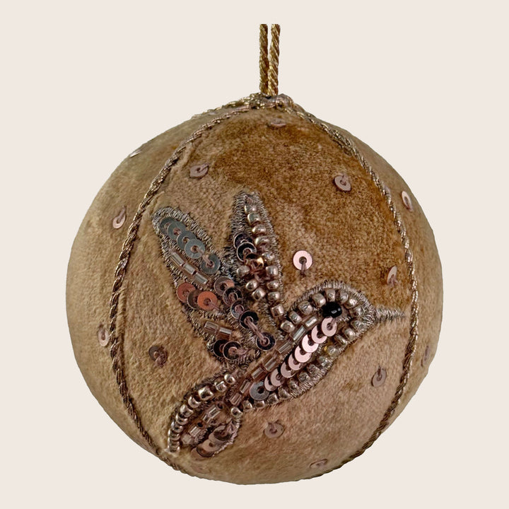 Velvet and Beaded Birds Ornament