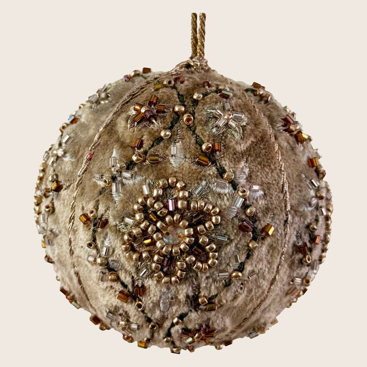 Velvet and Beaded Florals Ornament