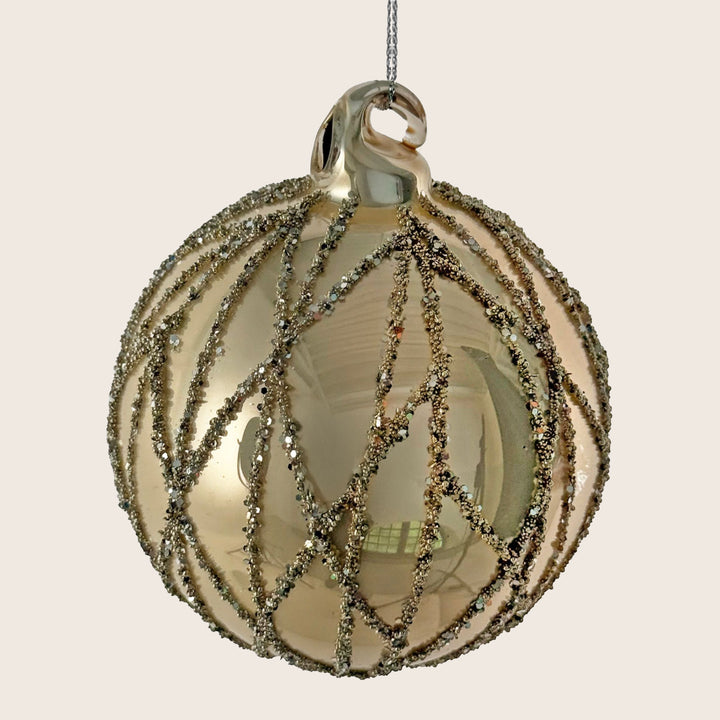Glass and Glitter Lines Ornament
