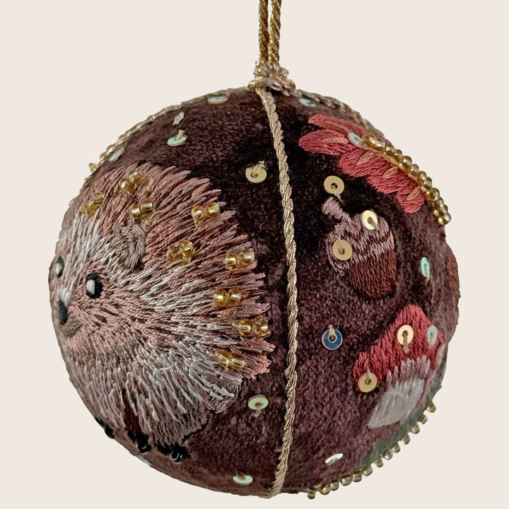 Velvet Hedgehog Ball Ornament