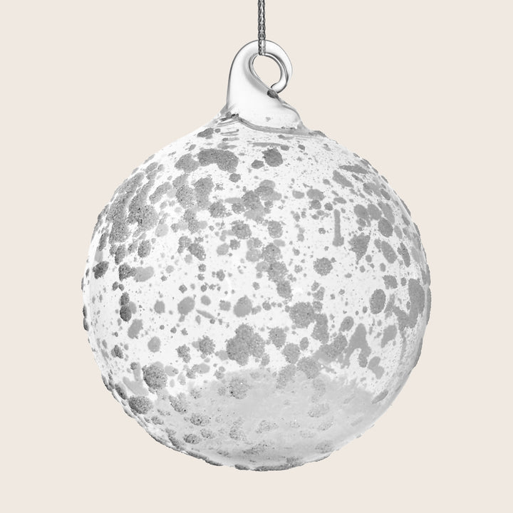 Glass Ball with Snow Inside and Outside Ornament