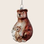 Glass Bear with Cubs Ornament