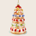 Glass Strawberry Cake Ornament