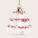 Glass White Cake Ornament
