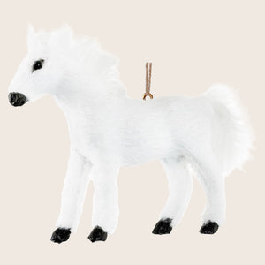 Faux Fur Horse Ornament