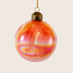 Glass Pink Iridescent Luster Ball Ornament