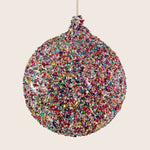 Colored Glass Glitter Ball Ornament