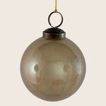 Glass Brown Luster Ball with Glitter Inside