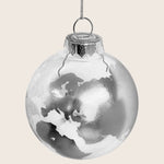 Glass Silver Globe Ornament