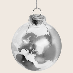 Glass Silver Globe Ornament