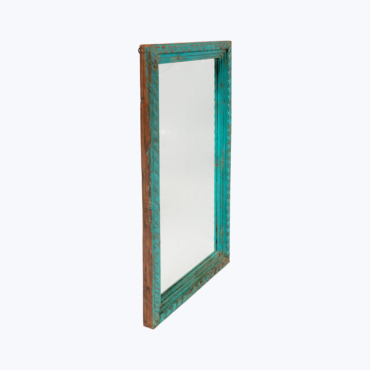 Vintage Blue Painted Vintage Mirror