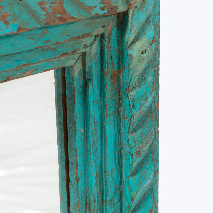Vintage Blue Painted Vintage Mirror