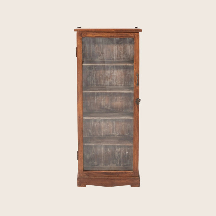 Vintage Thin 5-Shelf Wood Cabinet