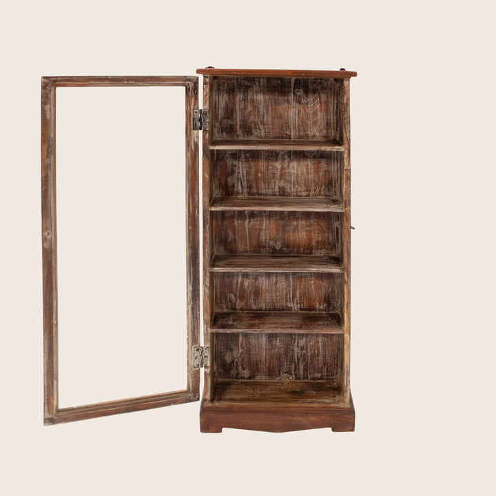 Vintage Thin 5-Shelf Wood Cabinet