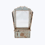 Vintage Ornate Blue Hanging Valet Mirror