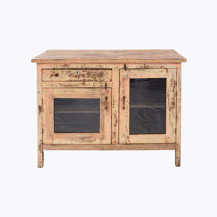 Vintage Pink Painted Cabinet