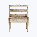 Vintage White Chippy Desk with Shelf