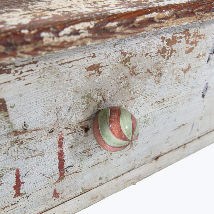 Vintage White Chippy Desk with Shelf