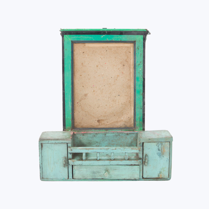 Vintage Green Hanging Velt Mirror