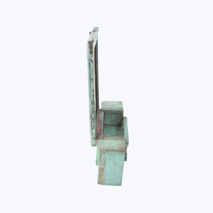 Vintage Green Hanging Velt Mirror