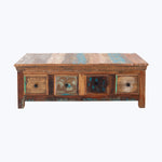 Vintage Boat Wood 4-Drawer Media | Coffee Table