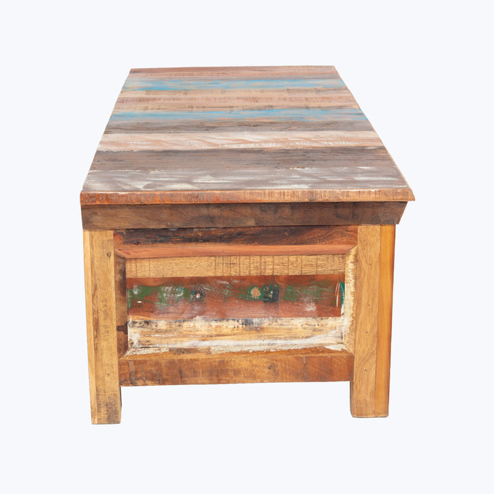 Vintage Boat Wood 4-Drawer Media | Coffee Table