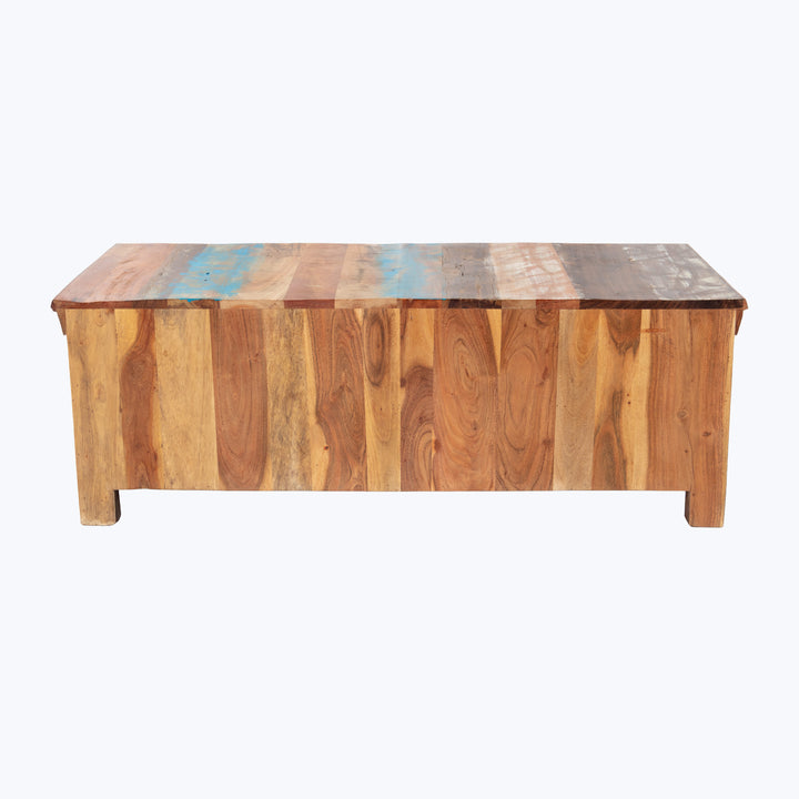 Vintage Boat Wood 4-Drawer Media | Coffee Table