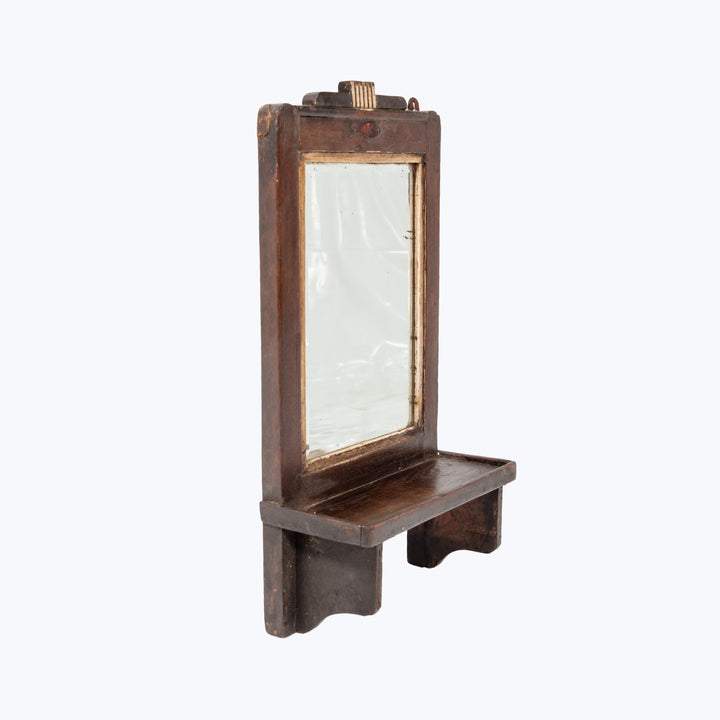 Vintage Fish Carving Hanging Valet Mirror