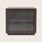 Vintage Wooden Slide-Front Small Cabinet