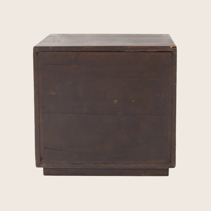 Vintage Wooden Slide-Front Small Cabinet