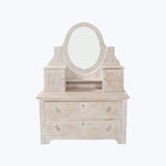 Vintage European White-Wash Vanity Dresser