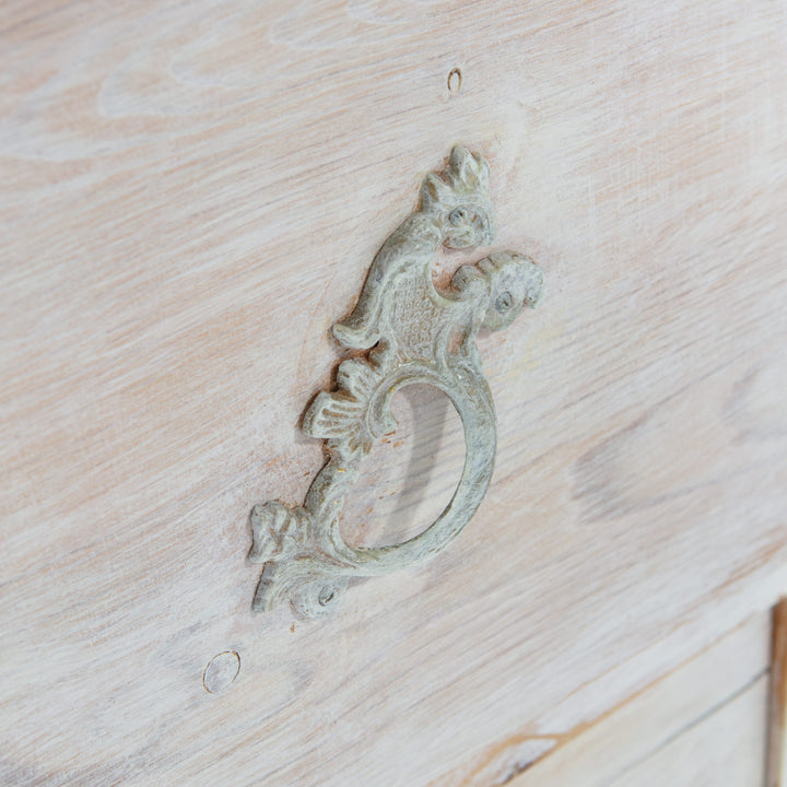 Vintage European White-Wash Vanity Dresser