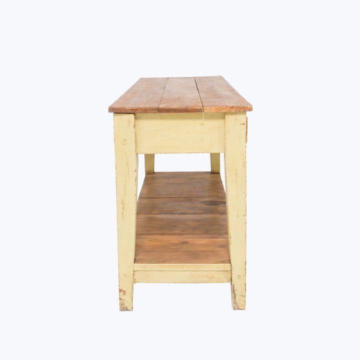 Vintage Citron-Leg Butcher's Table