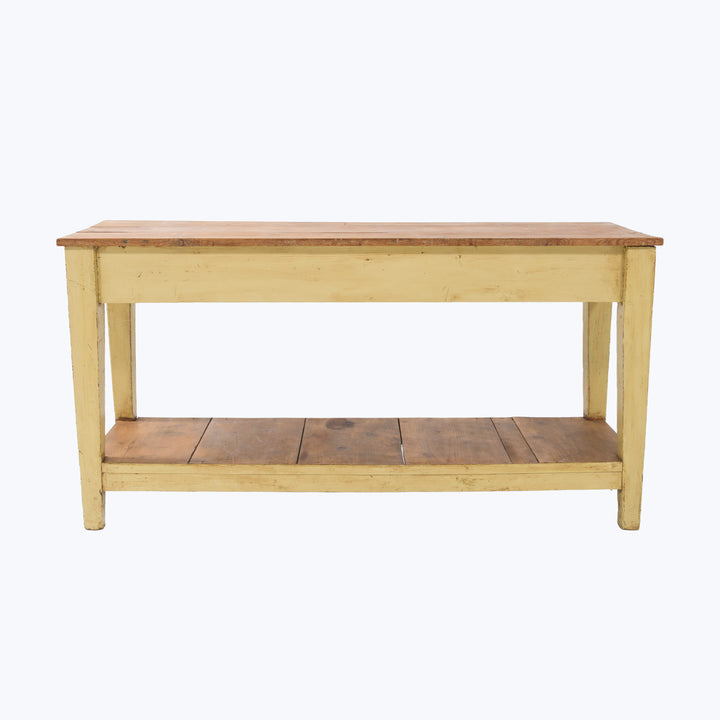 Vintage Citron-Leg Butcher's Table