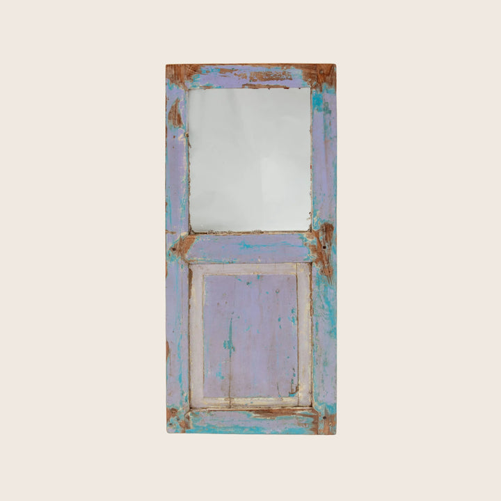 Vintage Purple Shutter Panel Mirror