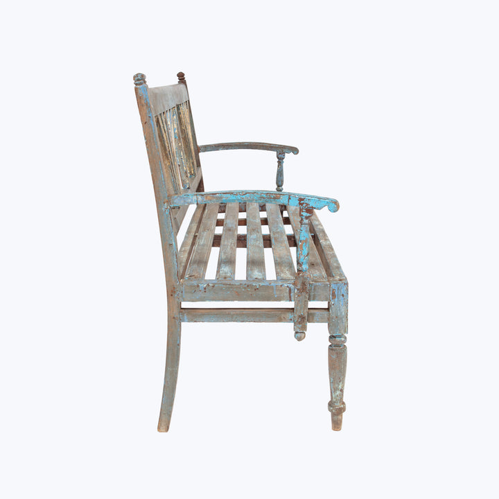 Vintage Blue Painted Bench