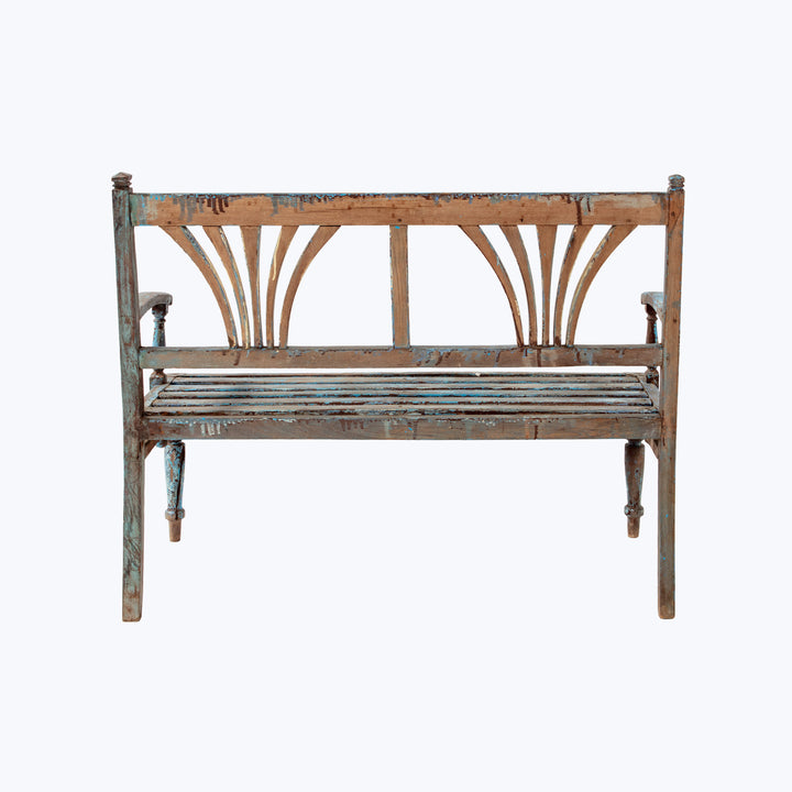 Vintage Blue Painted Bench