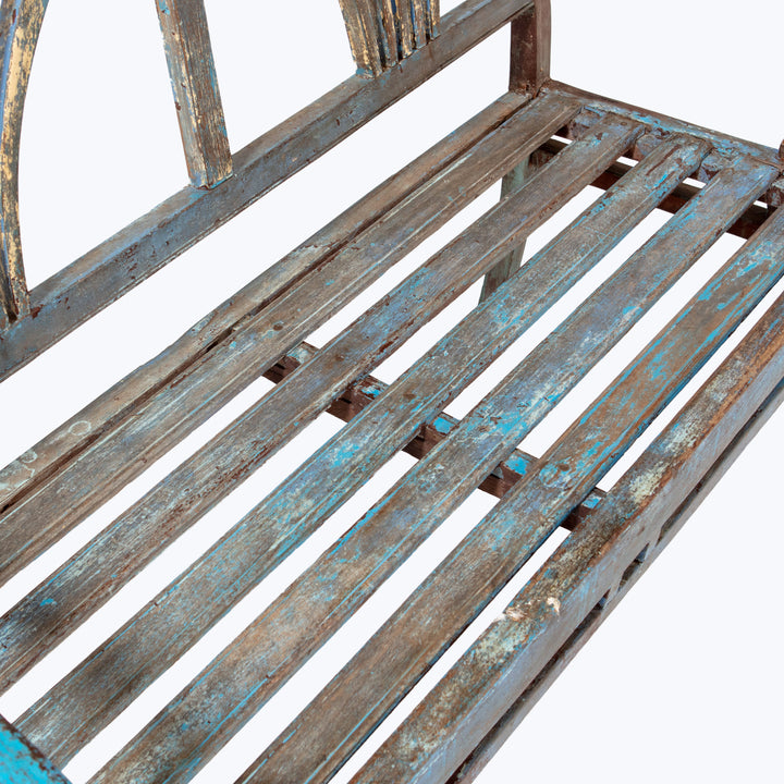 Vintage Blue Painted Bench