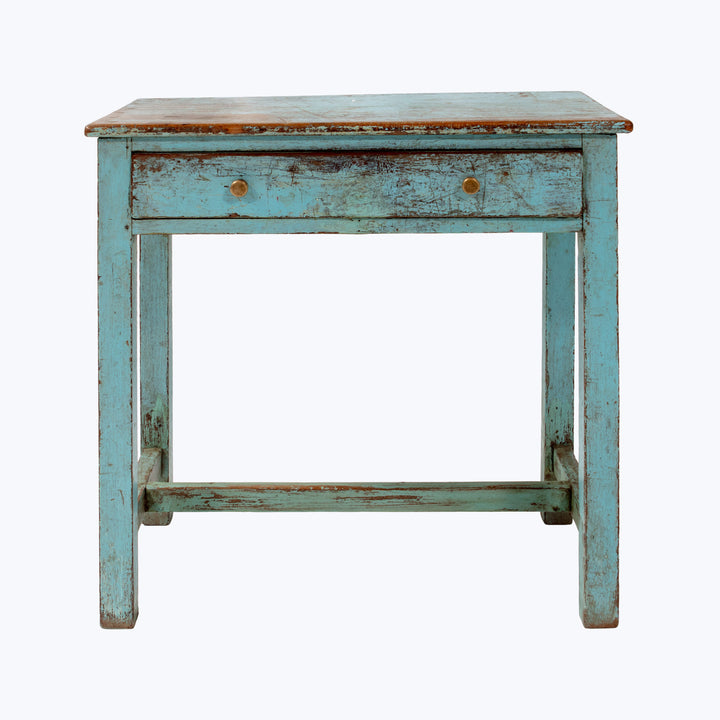 Vintage Blue Chippy Small Desk | Console Table