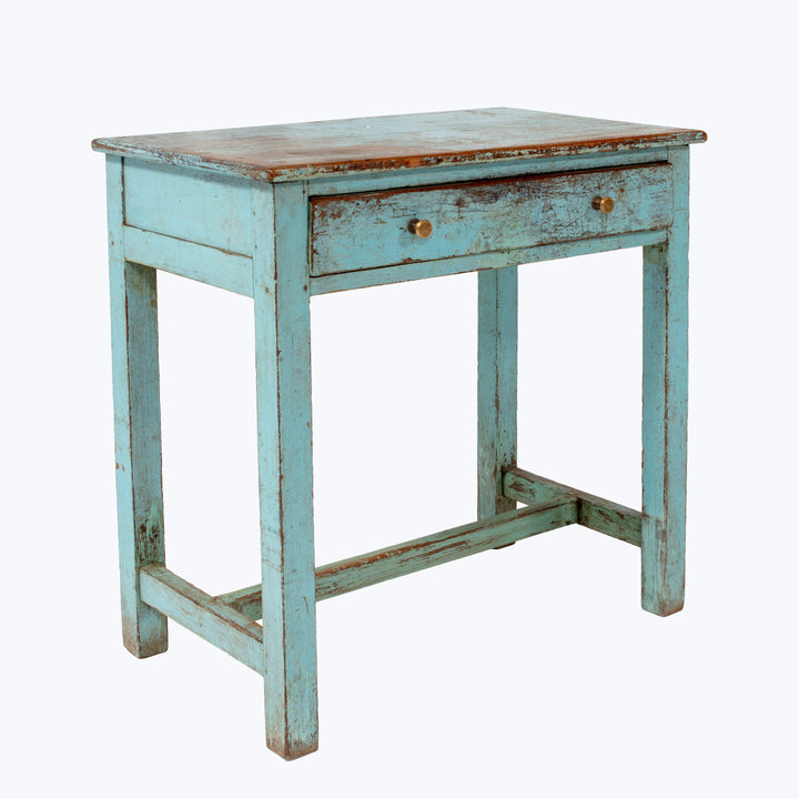 Vintage Blue Chippy Small Desk | Console Table