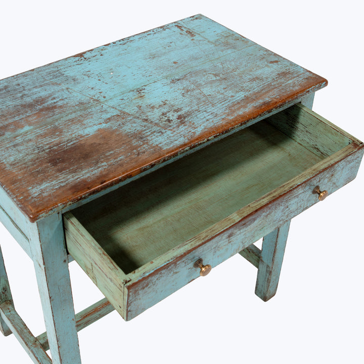 Vintage Blue Chippy Small Desk | Console Table