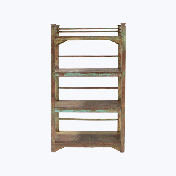 Vintage Green Chippy Wood Shelf