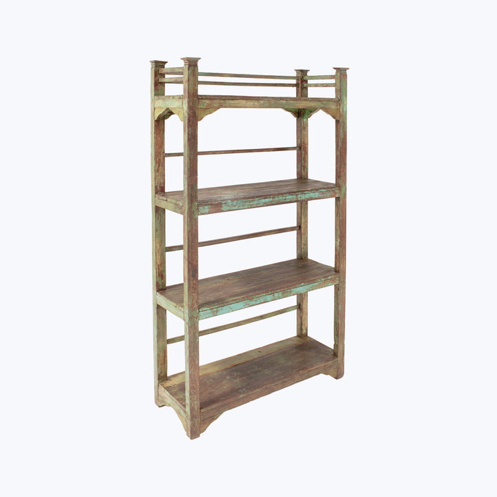 Vintage Green Chippy Wood Shelf